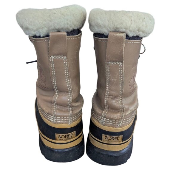 Vintage Sorel Leather CARIBOU - Waterproof Winter Boots w felt liners - Size 10 - Picture 8 of 12